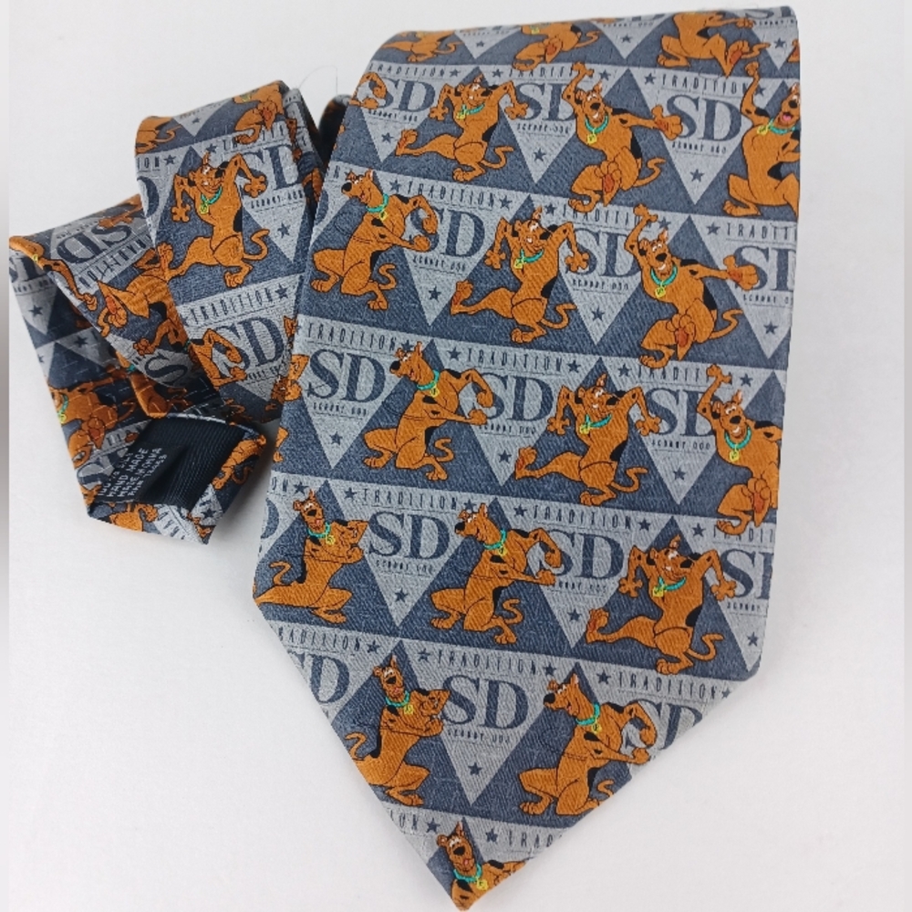 2003 Scooby-Doo! Geometric Dancing Dog TRADITION Silk Tie